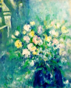 馬裡 Fe 羅梅羅 坎波 Flores En Azul Junto a La Ventana 馬裡 Fe 羅梅羅 坎波 Flores En Azul Junto a La Ventana
